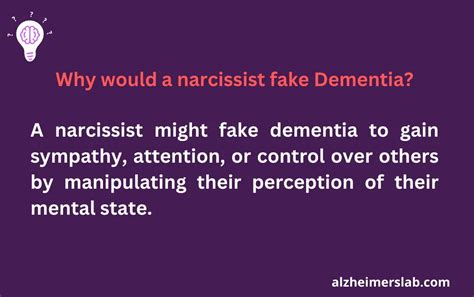 The covert narcissist fails to develop emotional empathy, self. . Can a narcissist fake dementia